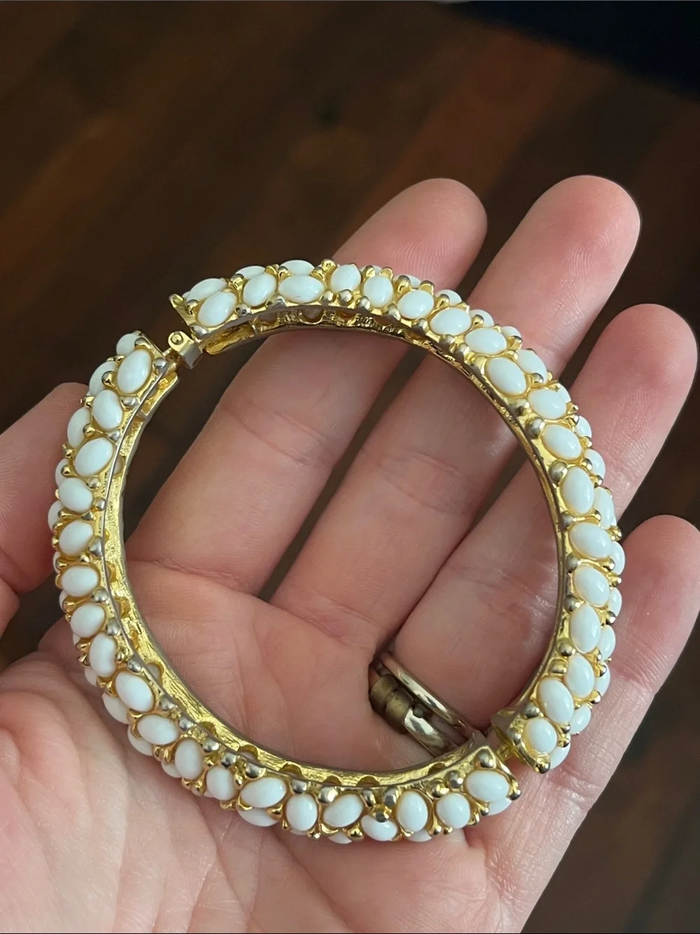 Kenneth Jay Lane Gold-Tone White and Coral Cluster Bracelet and Ring Set